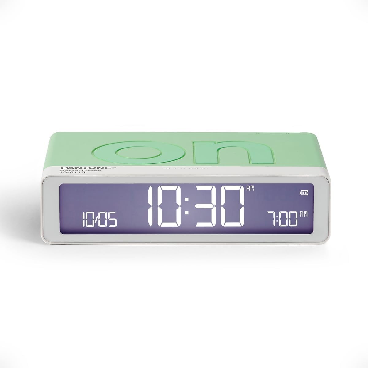 Flip Digital Alarm Clock Reversible On Off Touch Snooze Rechargeable Mint