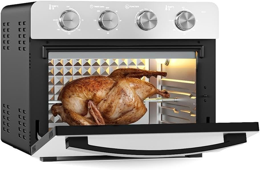 25L Air Fryer Oven Rotisserie Convection Pizza Bake Dehydrate 7 Functions