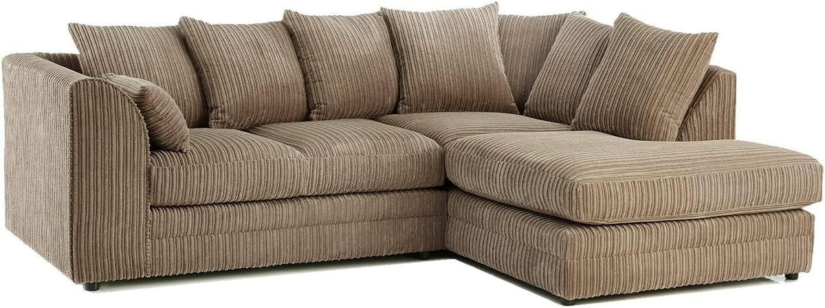 Beige Jumbo Cord 4-Seater Right Hand Corner Sofa | Stylish & Comfy L-Shape