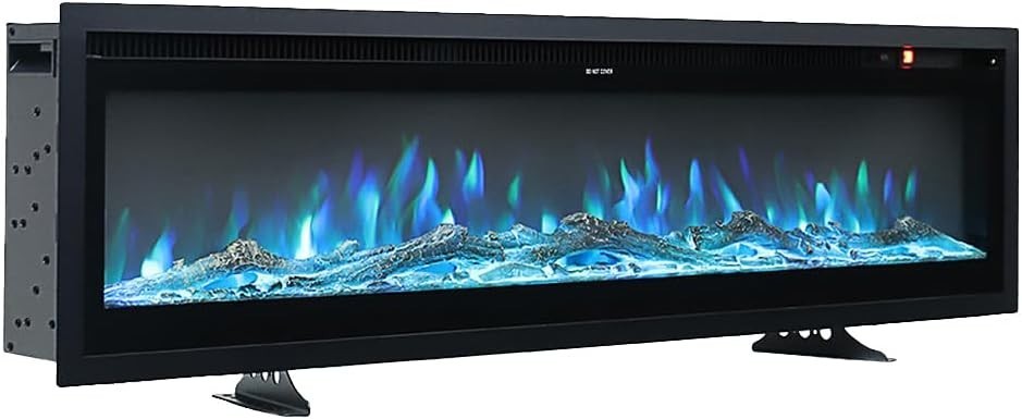 60" LED Electric Wall Fireplace Remote 9 Colour Flame Heater 1800W