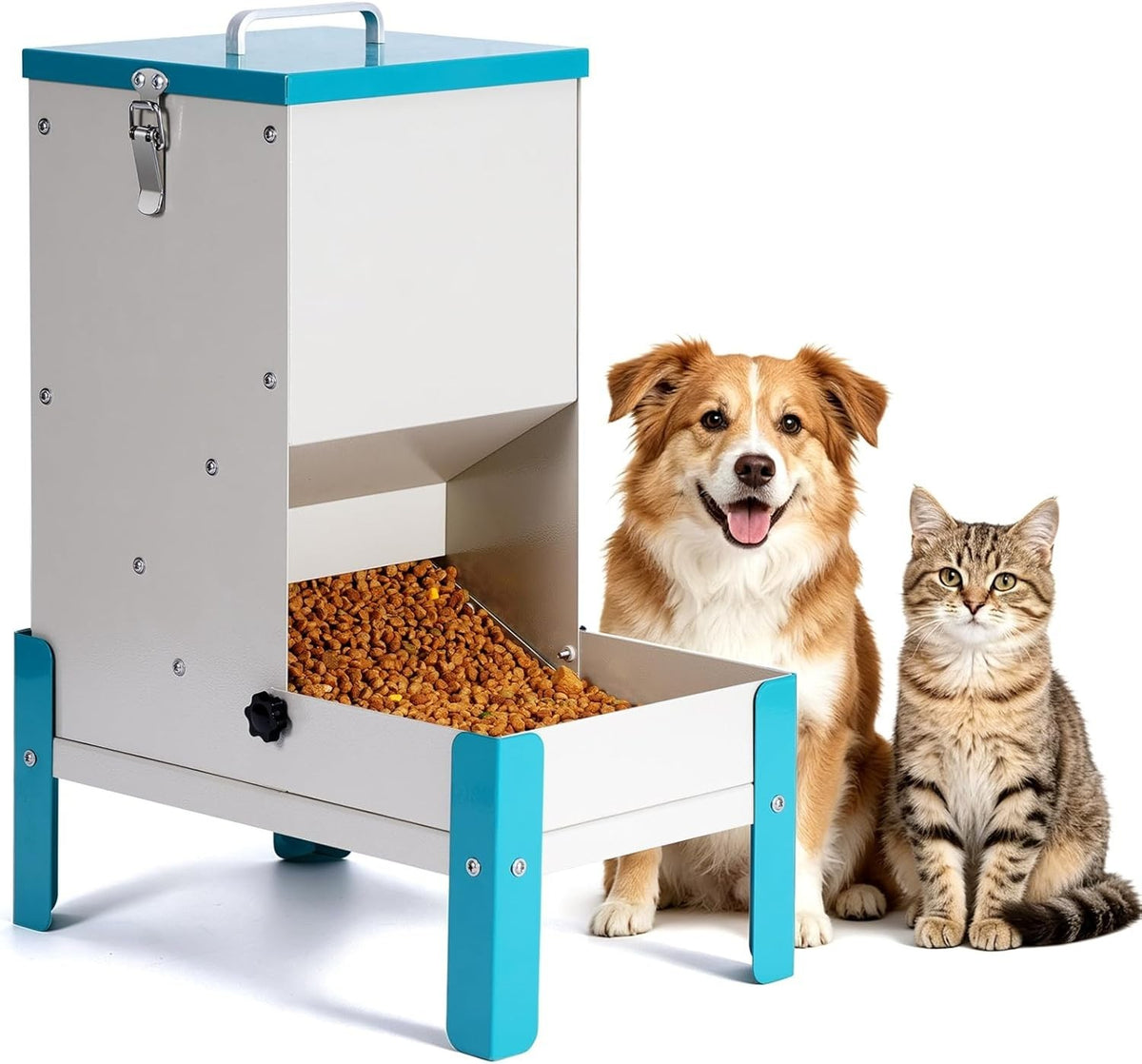 10L Elevated Automatic Pet Feeder Metal Gravity Food Dispenser Bowl