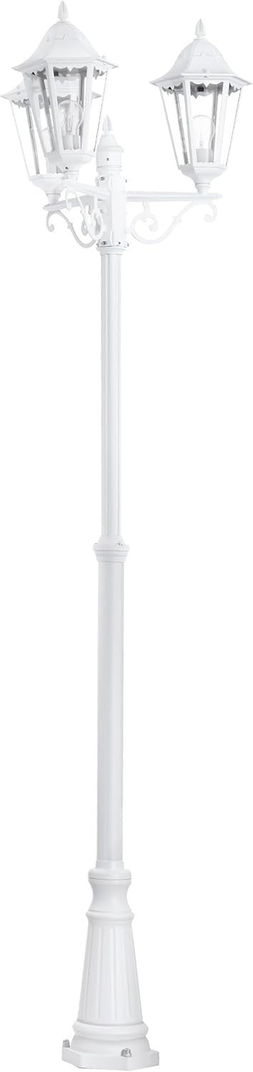 220cm Triple Head Victorian Outdoor Lamp Post White