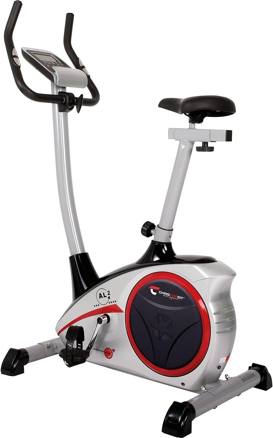 Motorised Magnetic Exercise Bike 24-Level Resistance 17 Programs LCD Silver