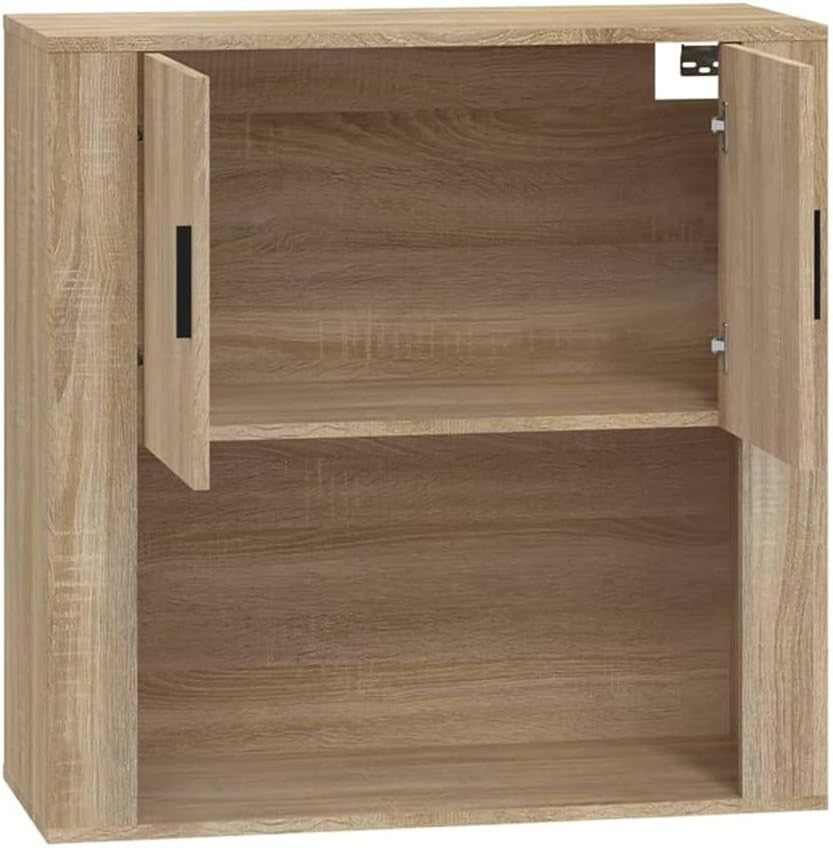 Wall-Mounted Living Room Cabinet with Storage & Organizer, 33x80x80cm Oak