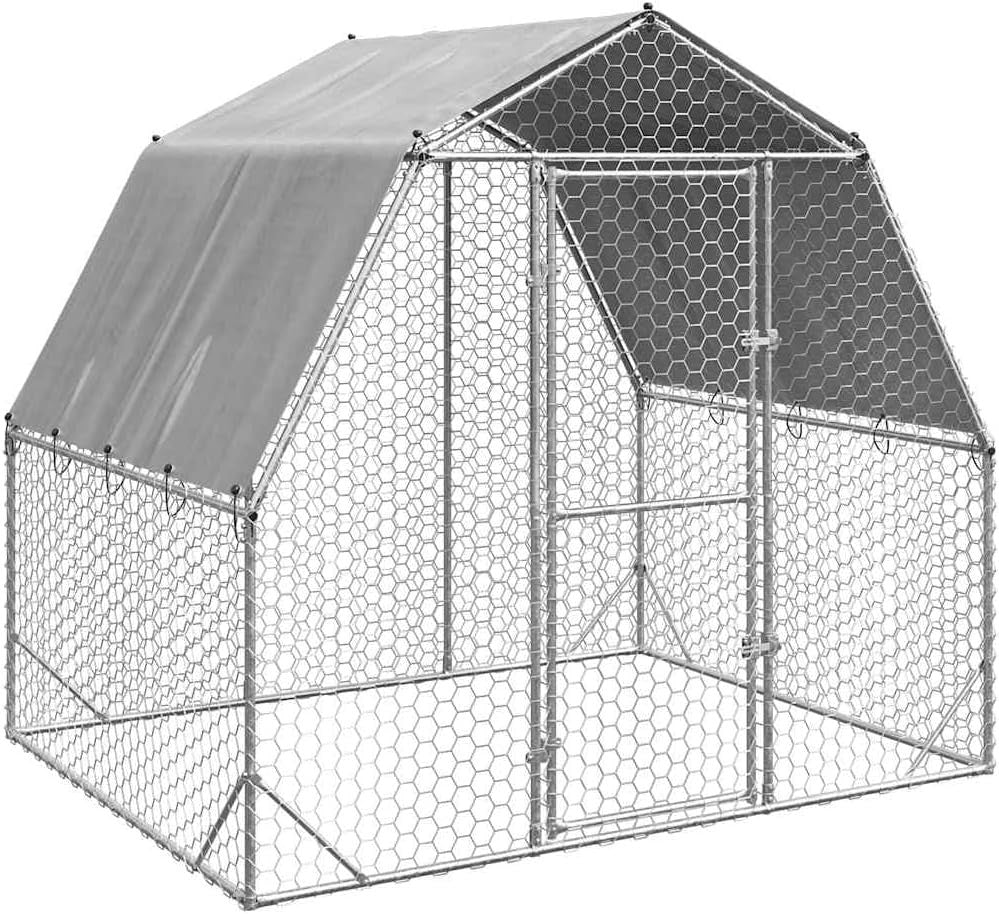 Walk In Chicken Run 2.5x2x2.25m Galvanised Steel Coop