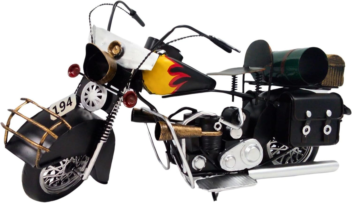 Vintage Motorcycle Model with Authentic Details & Classic Display Design