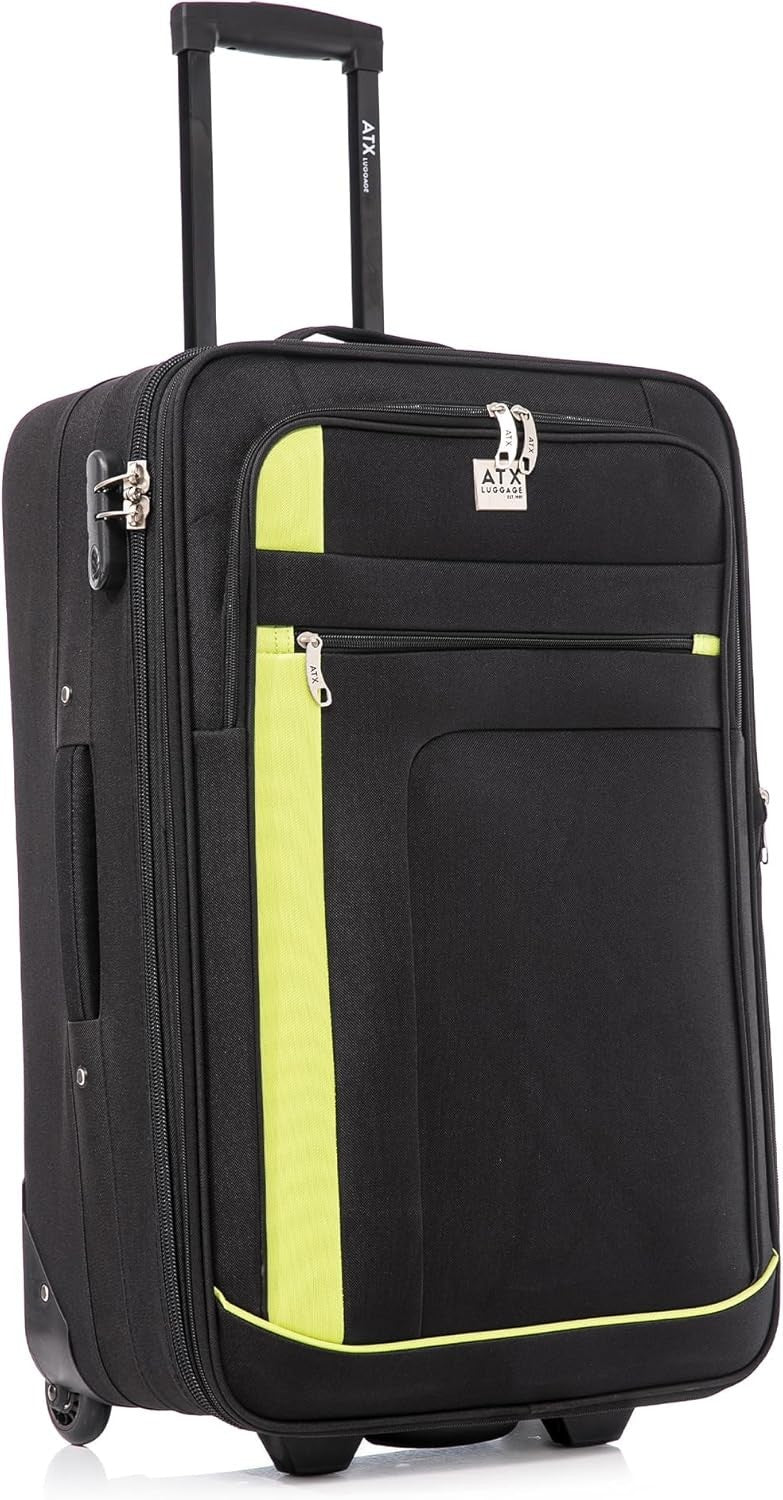 26” Medium Soft Shell Hold Luggage Expandable 79L 2 Wheel Travel Case Lock