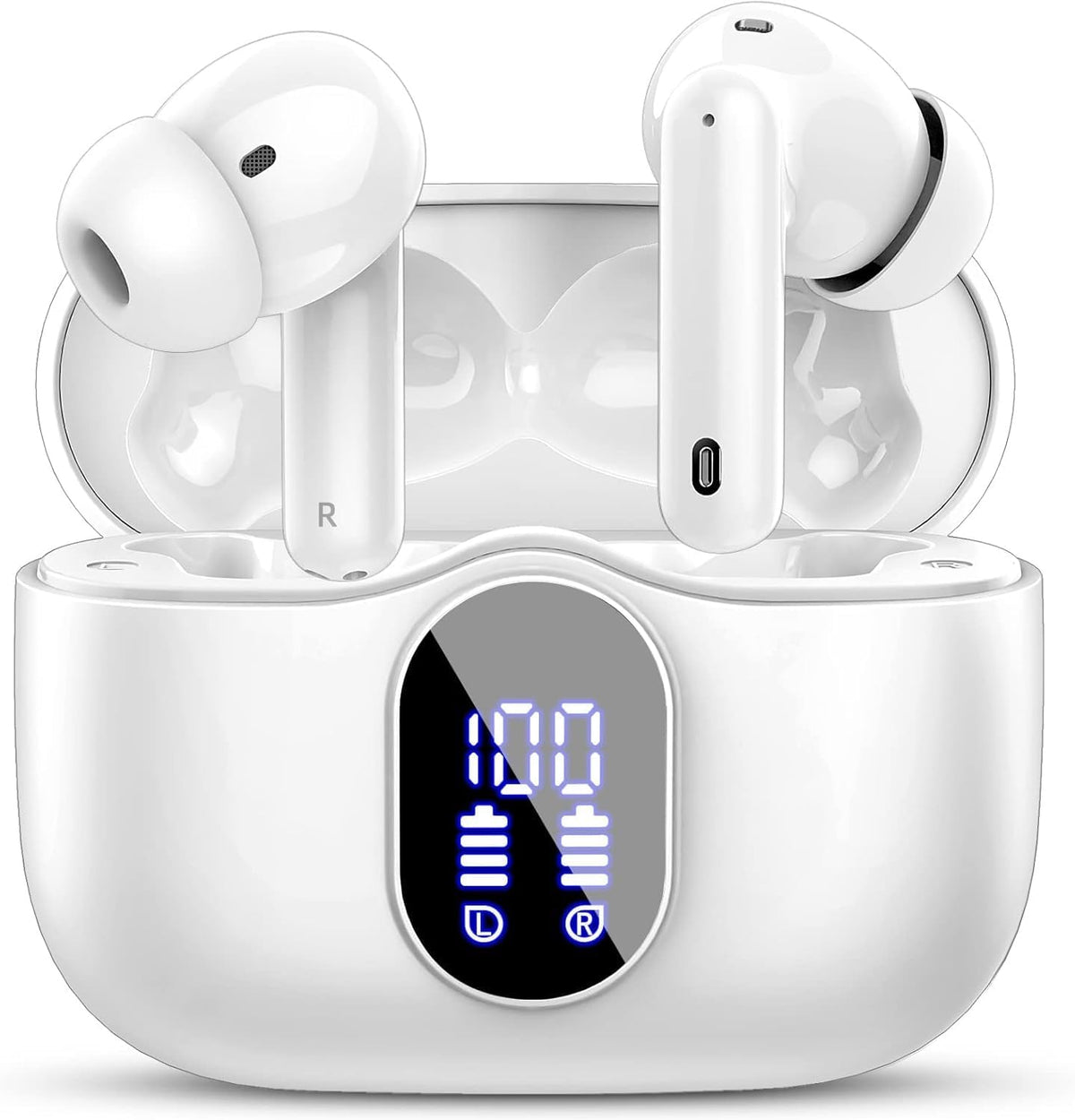 True Wireless Bluetooth 5.3 Earbuds ENC Mic 36H LED Case