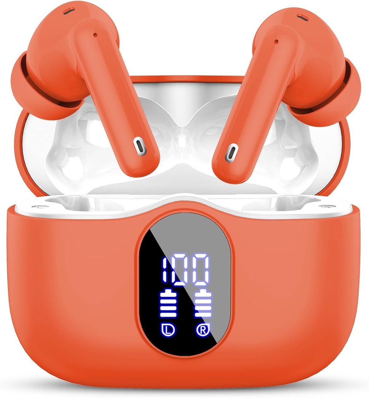 Mini Bluetooth 5.4 Wireless Earbuds ENC Mic 36H Playtime LED Case