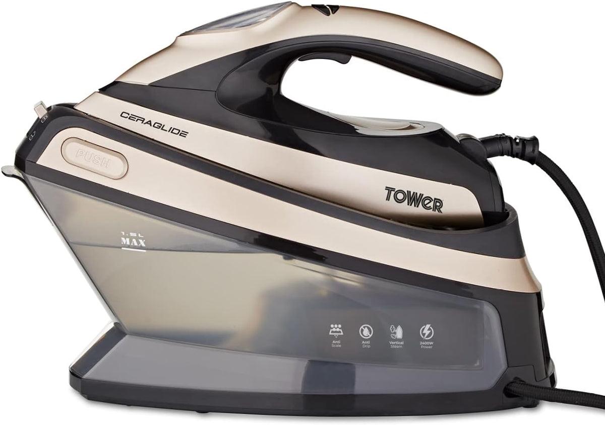 2400W Steam Generator Iron 4.5 Bar 1.5L Tank Ceramic Soleplate