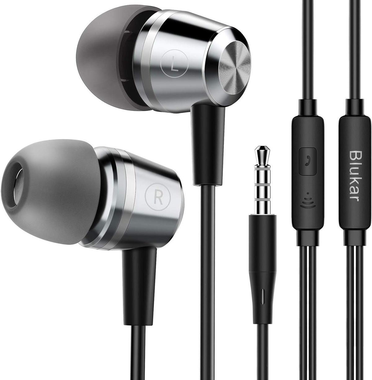 Wired In Ear Earphones With Mic 3.5mm Stereo Sound