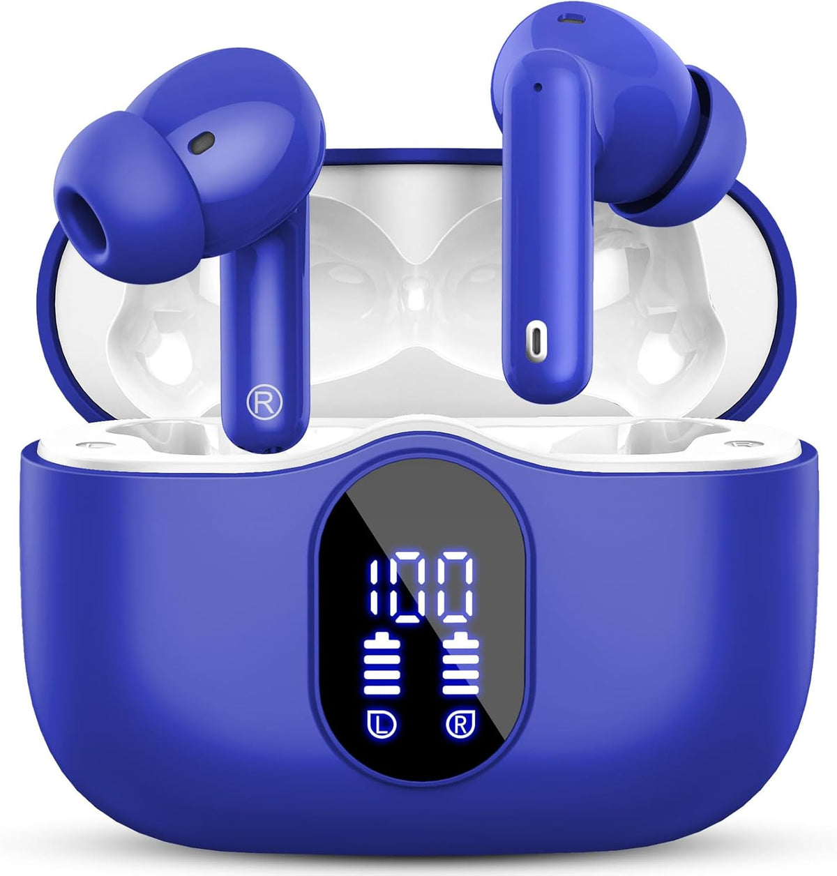 Wireless Bluetooth Earbuds Noise Cancelling 36 Hour Playtime LED Case
