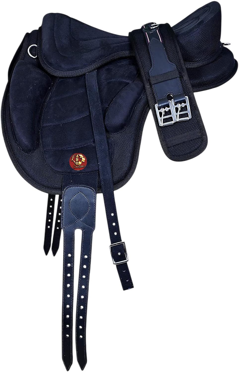 Treeless English Saddle 18 Inch Black Set
