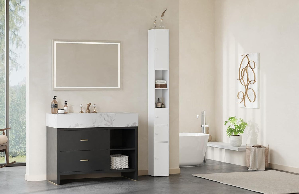 Tall Slim Corner Storage Cabinet 180cm Shelf Door Unit