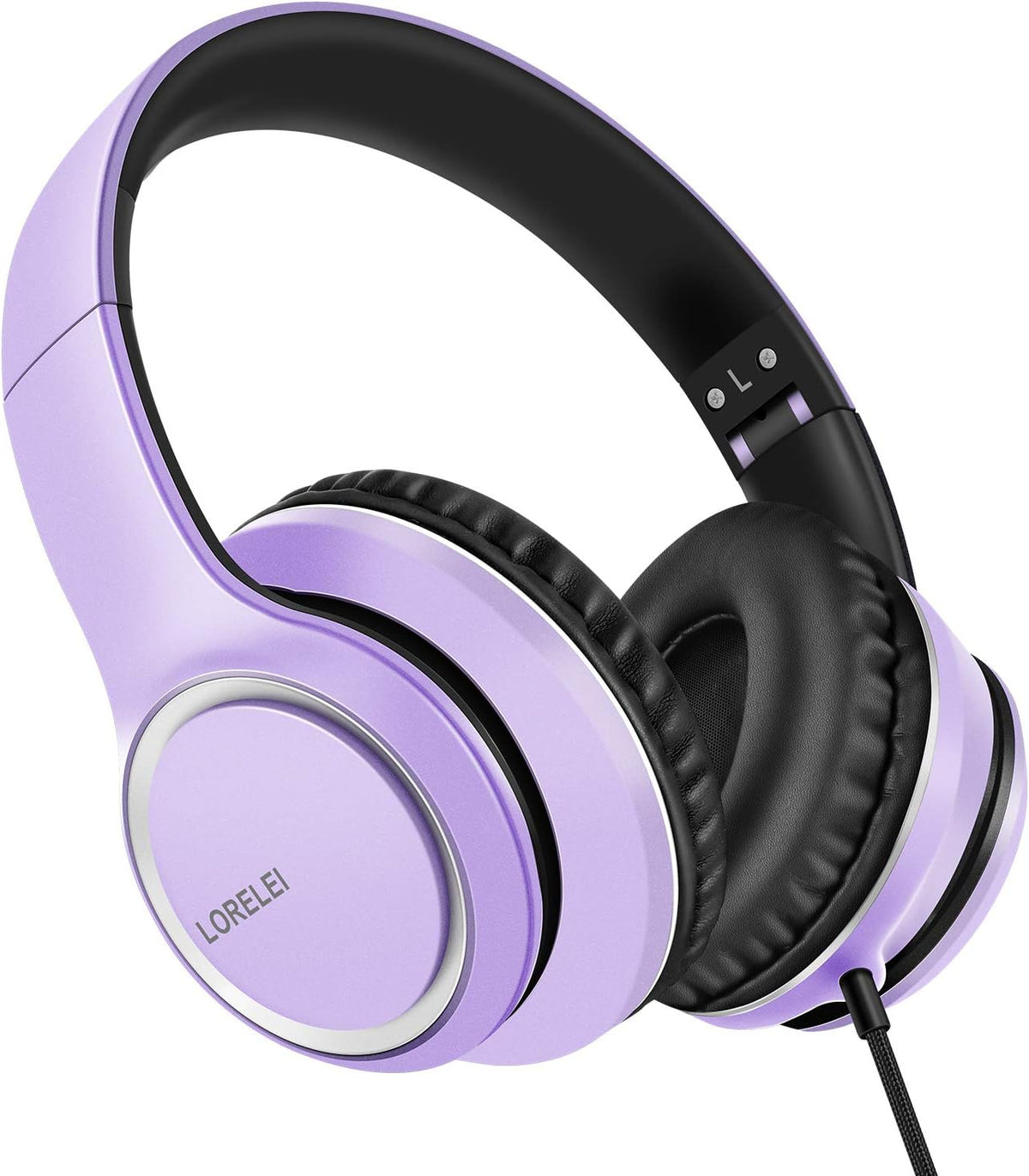 Wired Over Ear Headphones Mic Foldable 3.5mm Stereo Headset