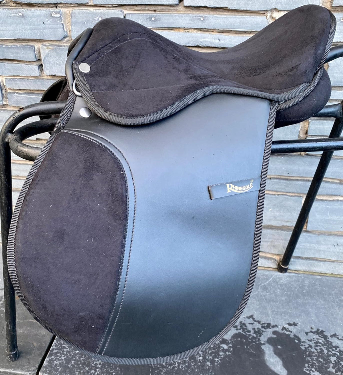 Synthetic Pony GP Saddle 14 Inch Extra Wide Black Lightweight