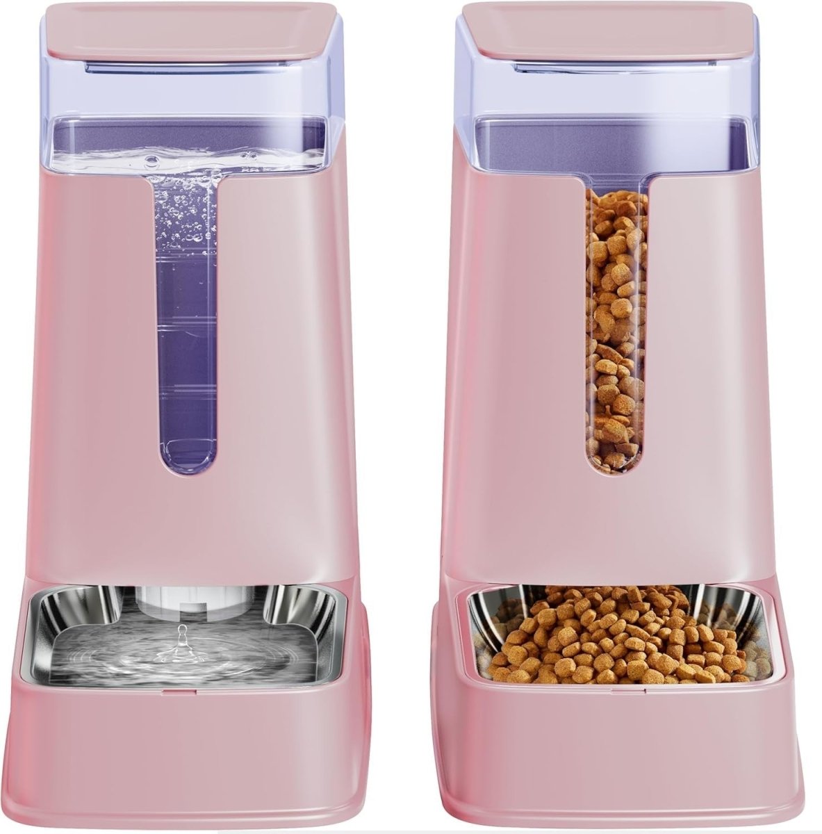 Automatic Pet Feeder Water Dispenser Set 3.5L Stainless Steel Bowls - Kwikley