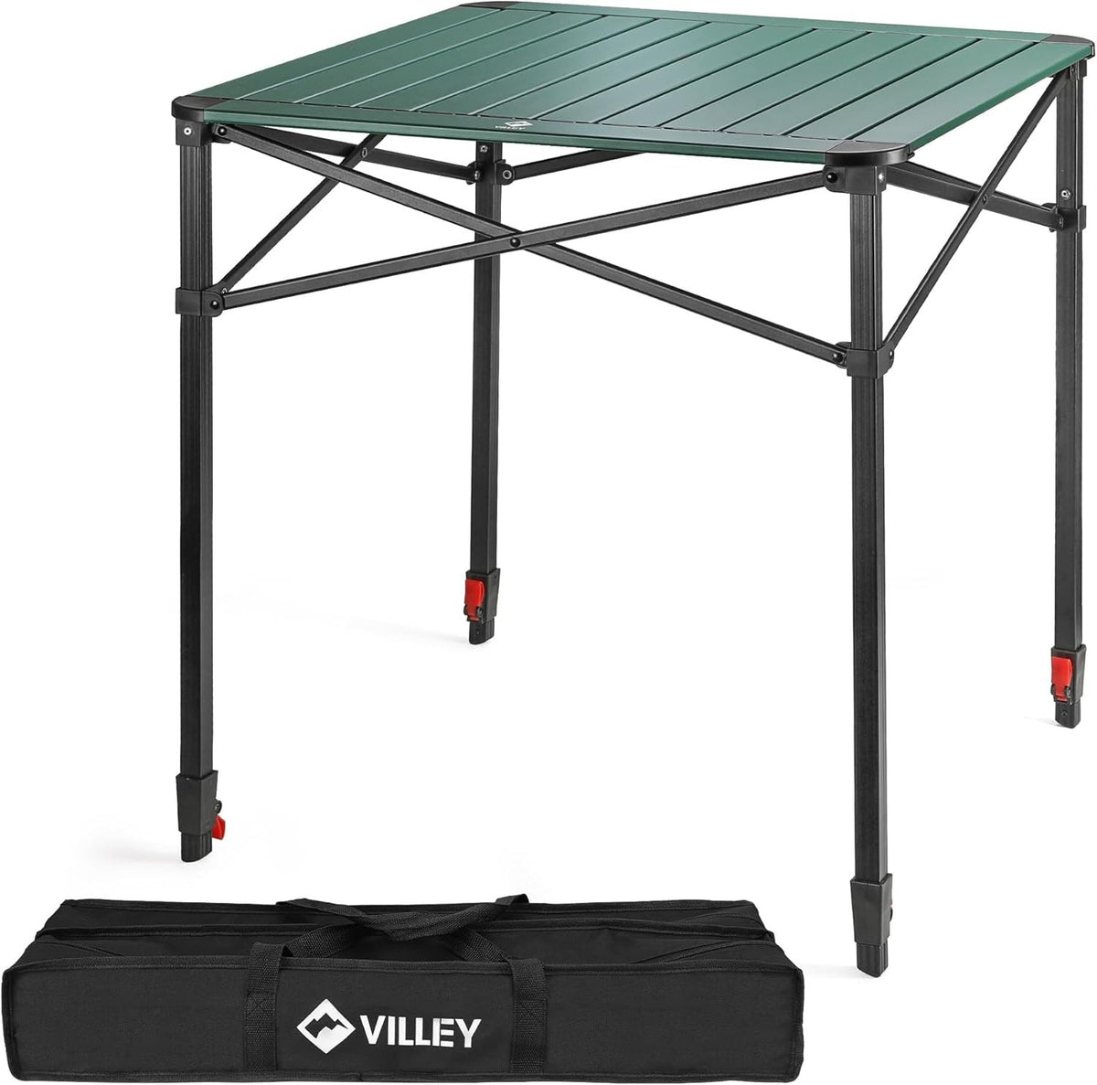 Folding Aluminium Camping Table Large Height Adjustable 60kg Outdoor - Kwikley