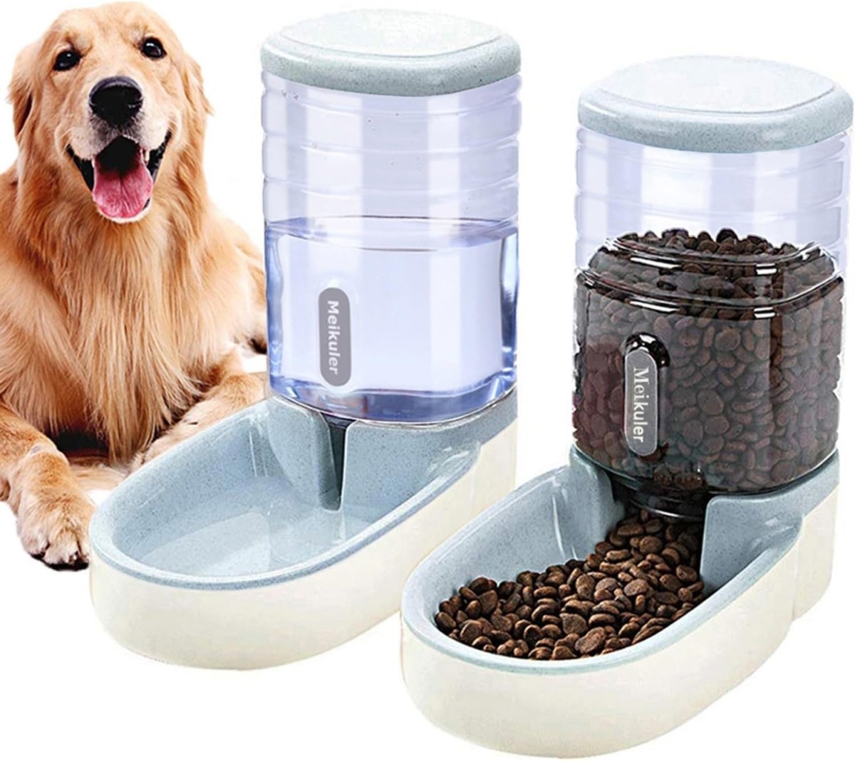 Gravity Pet Feeder Water Dispenser Set 3.8L Food Station for Cats Dogs - Kwikley