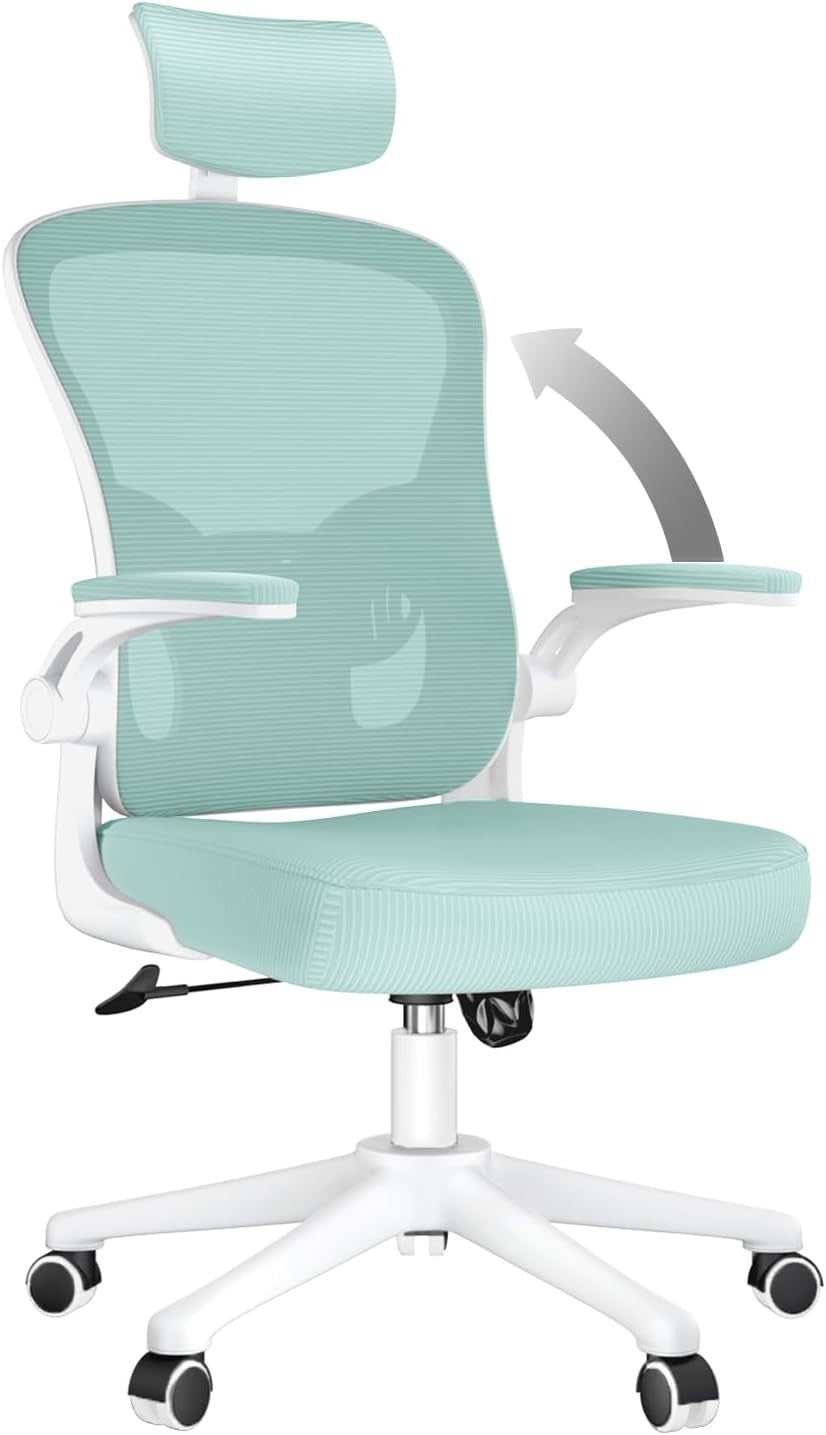 Green Ergonomic Office Chair Mesh Back Adjustable Height Lumbar Arm Rest Home De - Kwikley