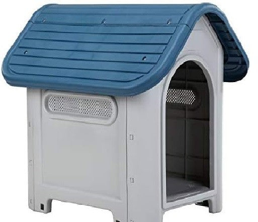 Indoor Outdoor Plastic Dog Kennel Medium Weatherproof Ventilated Pet Crate - Kwikley