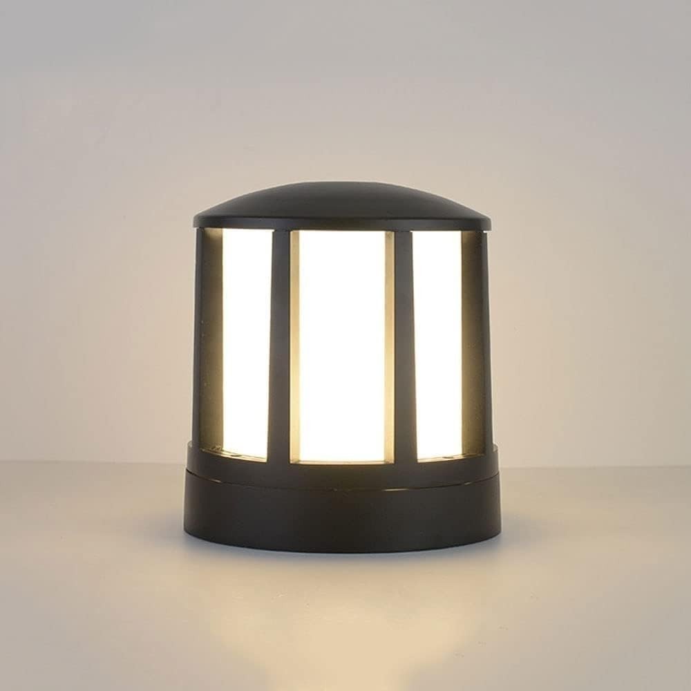 IP54 Outdoor Post Light – Black Acrylic Dome, E27 Pillar Lamp - Kwikley