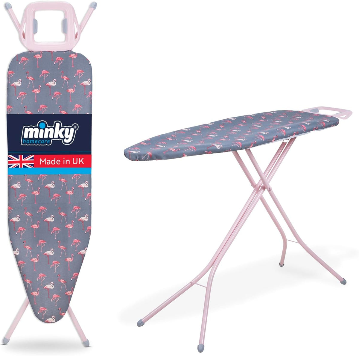 Large Ironing Board 122x38cm Adjustable Height Foldable with Angled Iron Rest - Kwikley