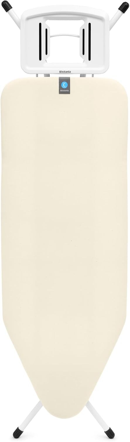 Large Ironing Board 124x45cm Height Adjustable Stable Steel Frame - Kwikley