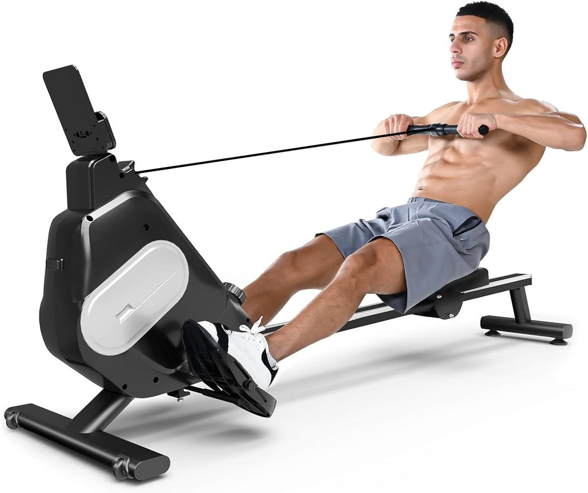 Magnetic Rowing Machine 16 - Level Quiet Resistance LCD Home Rower 160KG Capacity - Kwikley