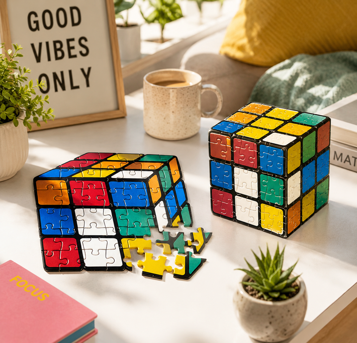 3D cube puzzle game for brain training problem solving and family fun
