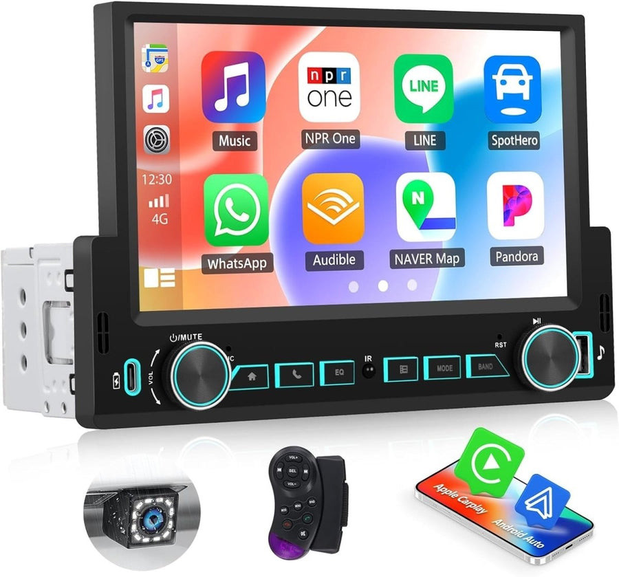 1 Din Car Stereo 7" Touch Screen Bluetooth FM MP5 - Kwikley