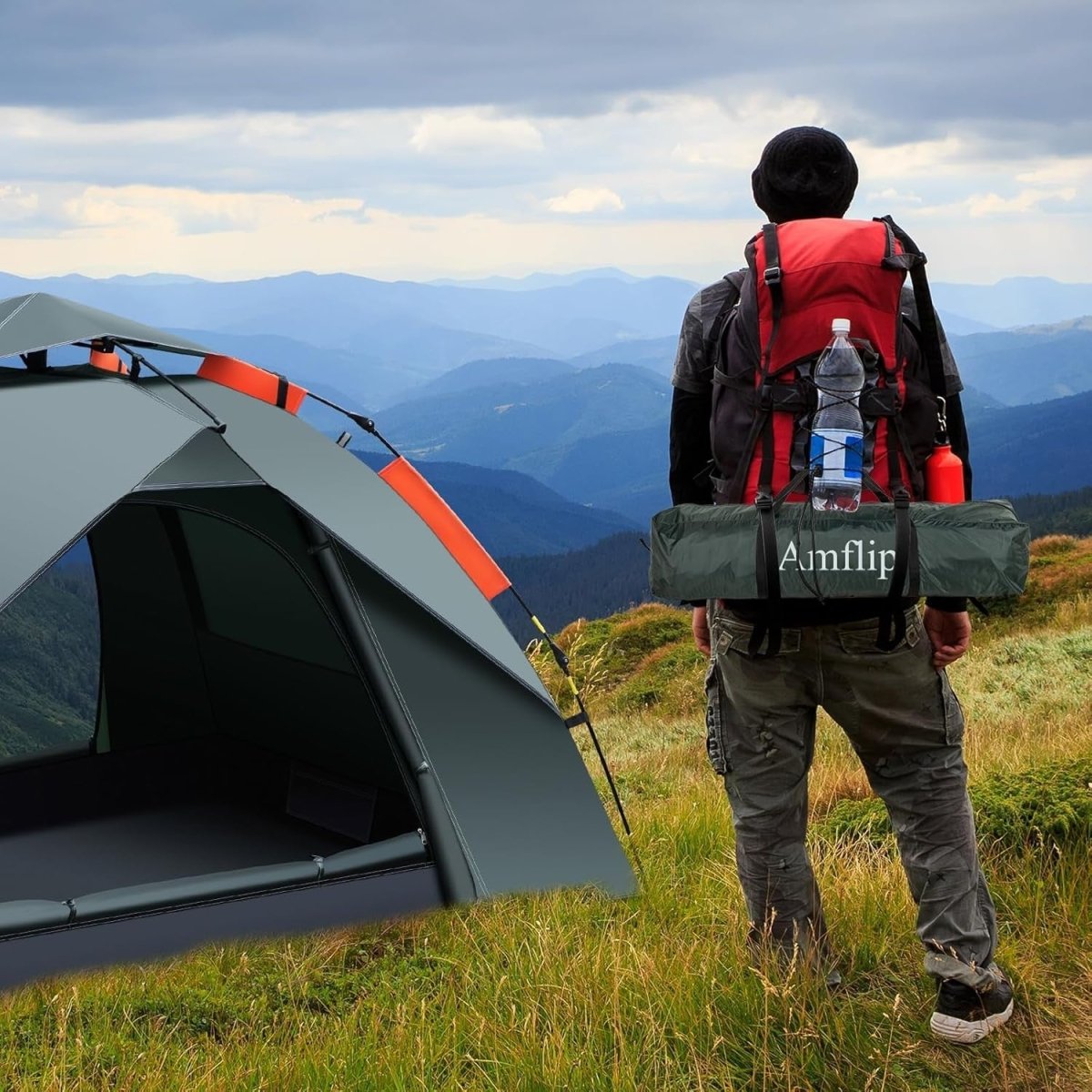 1 Man Automatic Pop Up Camping Tent 4 Season Waterproof Dome - Kwikley