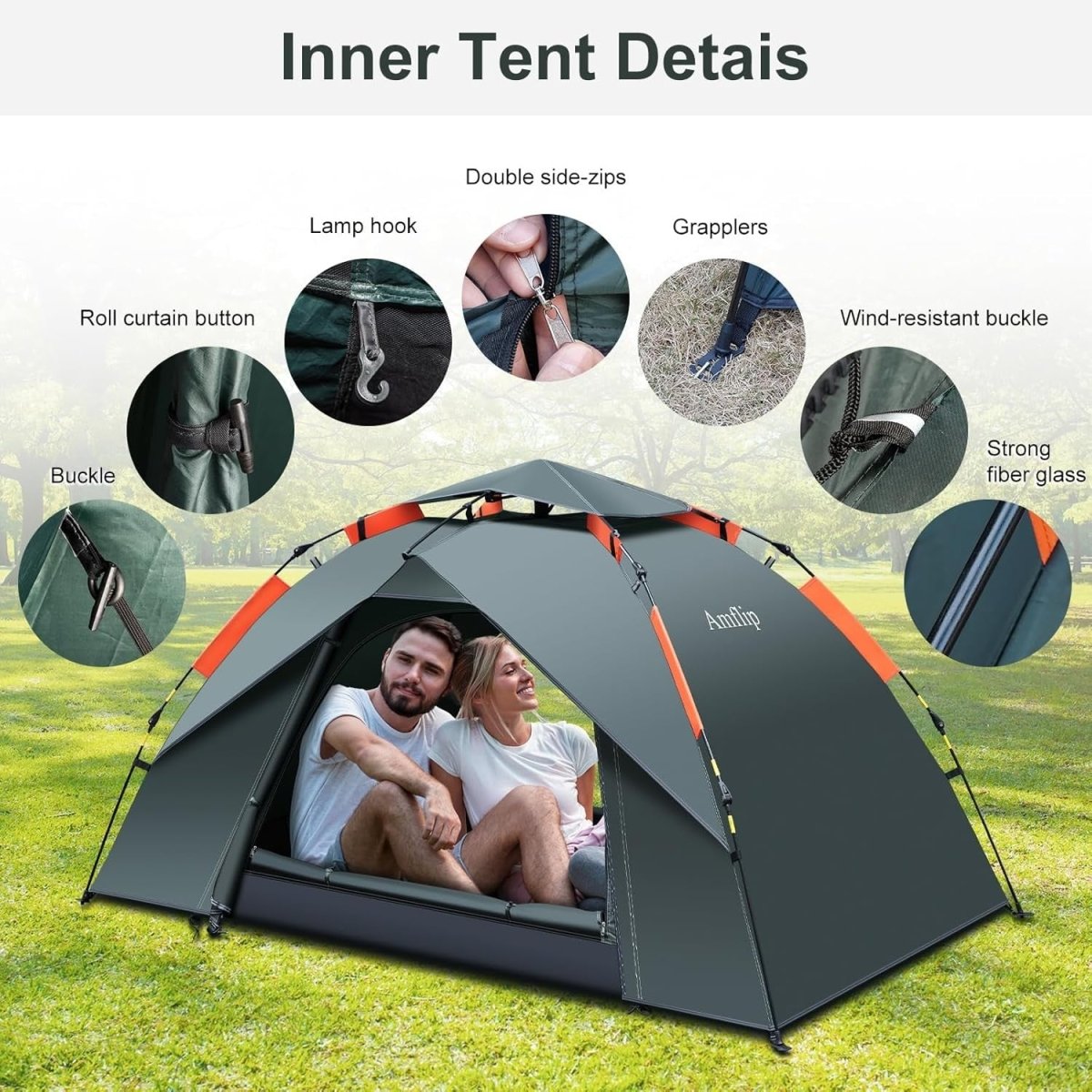 1 Man Automatic Pop Up Camping Tent 4 Season Waterproof Dome - Kwikley