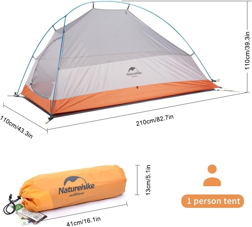 1 Person Ultralight Backpacking Tent Lightweight Dome - Kwikley
