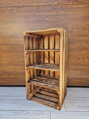 1 x Painted Wooden Crate with 3 - Tier Shelf 40x30x75cm Modern - Kwikley