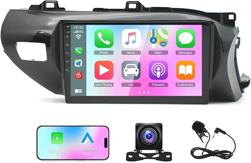 10" Android 14 Car Stereo CarPlay Hilux 2015 - 2023 GPS 2+64GB - Kwikley