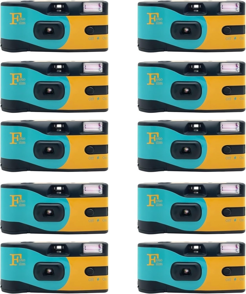 10 Pack Disposable Film Cameras 35mm ISO 400 Flash 27 Exposure Bulk - Kwikley