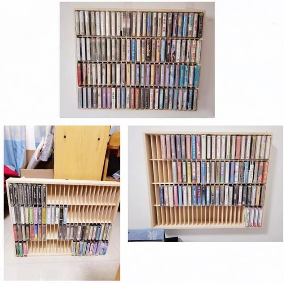 100 Slot CD Cassette Tape Storage Rack Wall Mount Display Cabinet Door - Kwikley