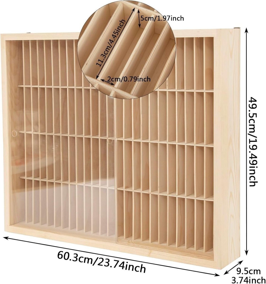 100 Slot CD Cassette Tape Storage Rack Wall Mount Display Cabinet Door - Kwikley