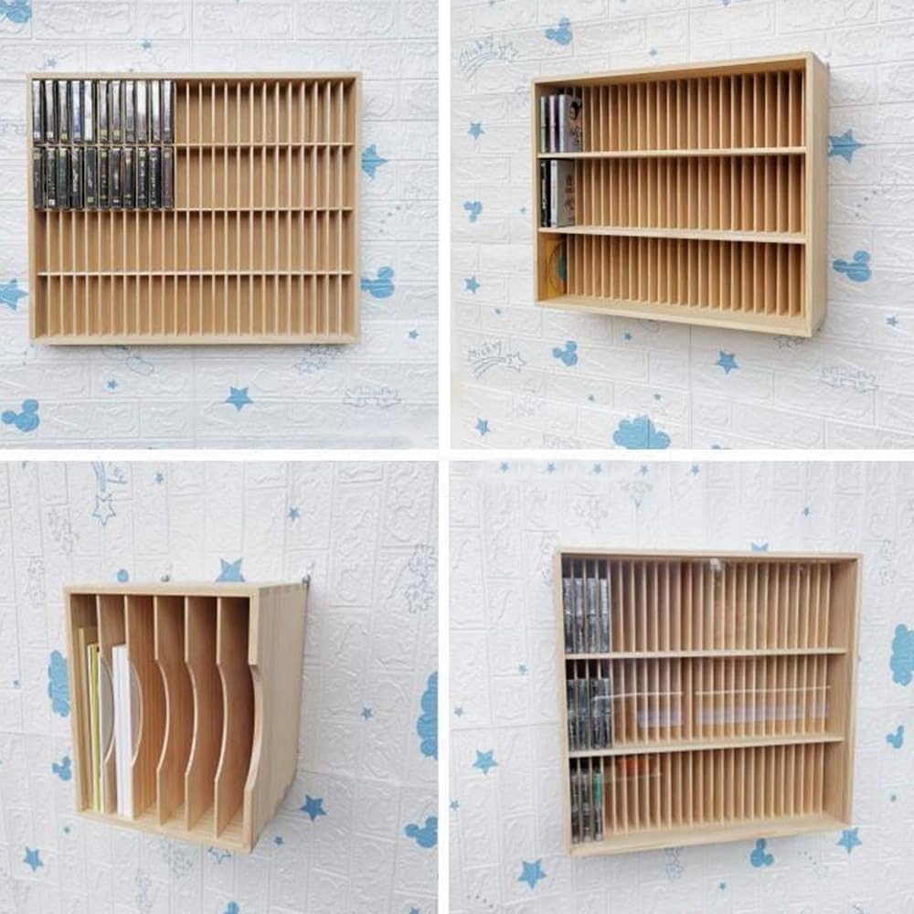 100 Slot CD Cassette Tape Storage Rack Wall Mount Display Cabinet Door - Kwikley
