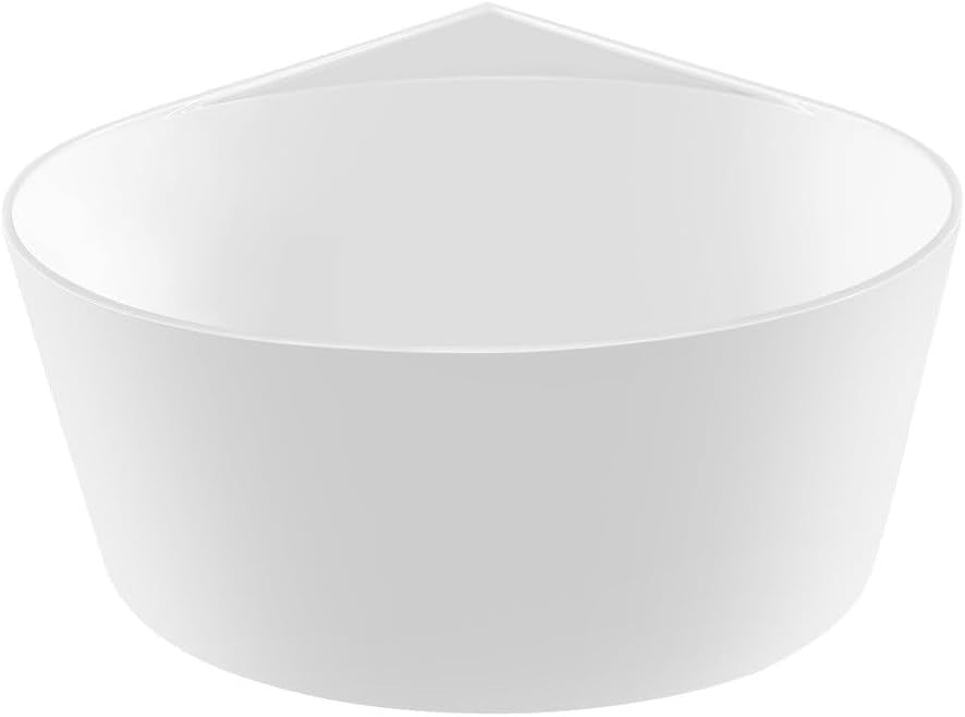1000x1000mm Small Freestanding Round Corner Bath White Acrylic - Kwikley