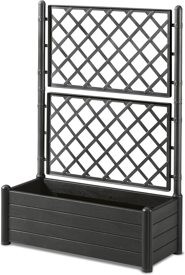 100cm Planter with Trellis Climbing Support Garden Patio Box - Kwikley