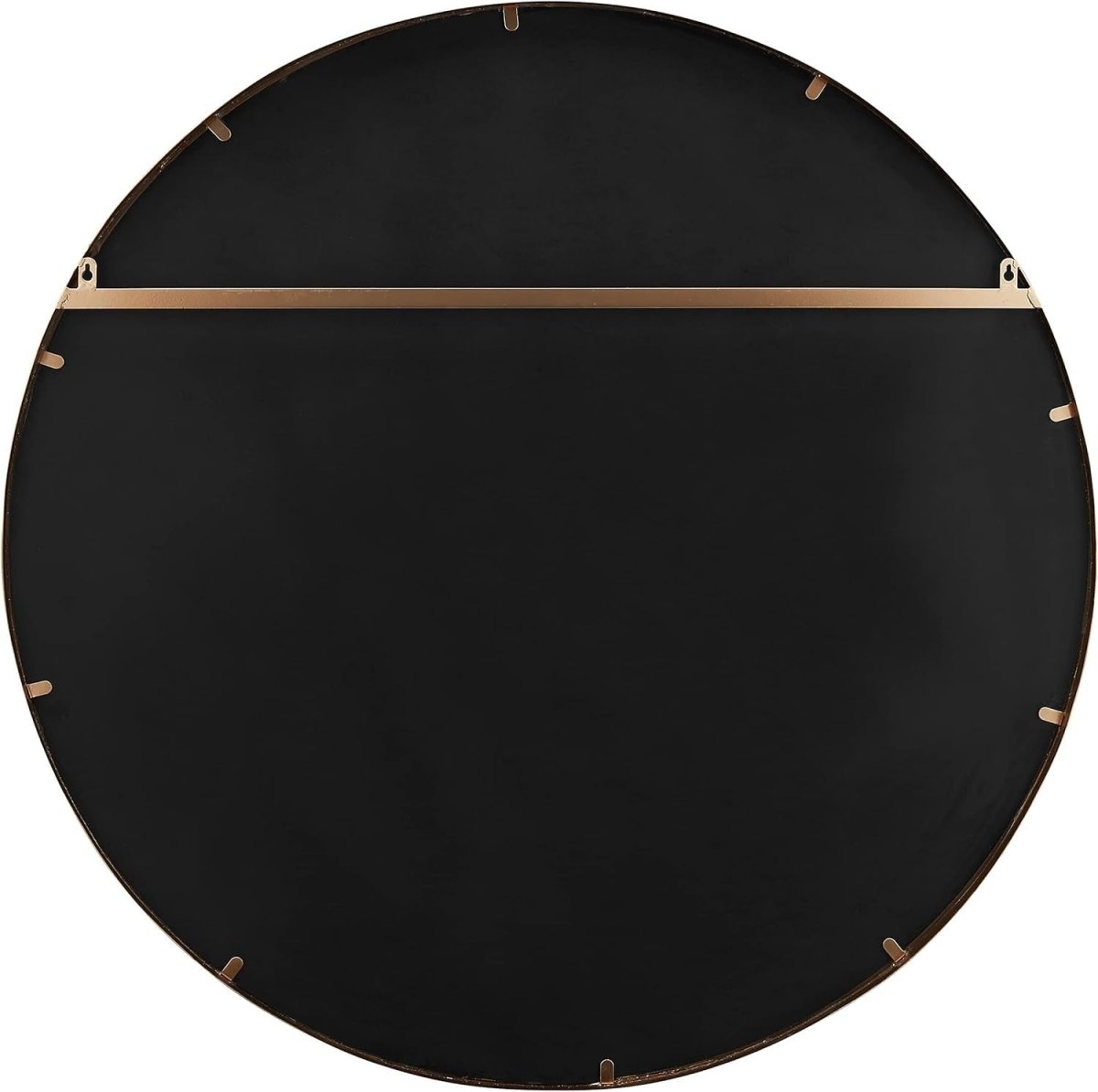 100cm Round Copper Wall Mirror Modern Large Metal Frame for Living Room - Kwikley