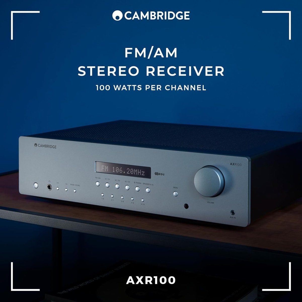 100W HiFi Stereo Receiver Lunar Grey Bluetooth Phono FM AM - Kwikley