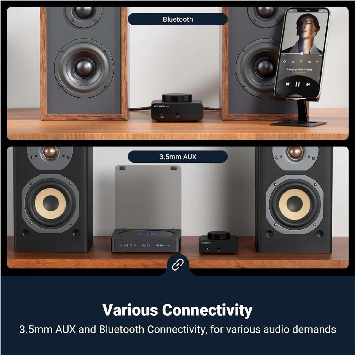 100W Mini Bluetooth Stereo Amplifier 2 Channel for Speakers - Kwikley