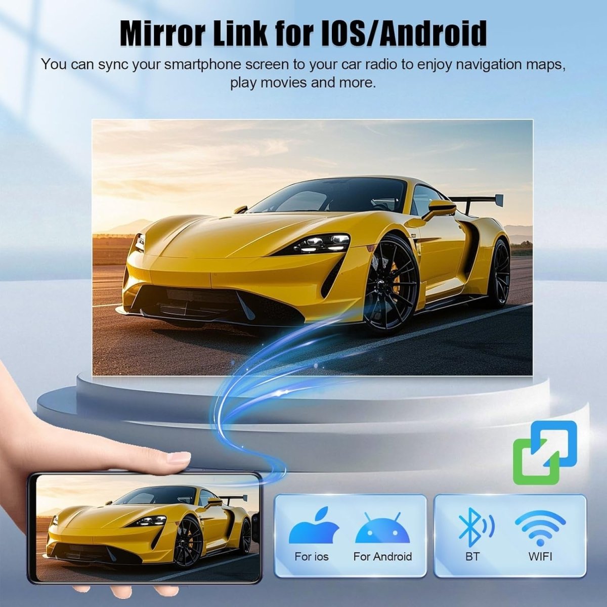 10.26" Car Stereo CarPlay Android Auto IPS GPS Bluetooth FM - Kwikley