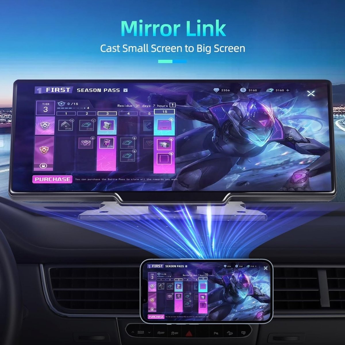 10.26" Wireless CarPlay Screen 4K Dash Cam 1080P - Kwikley