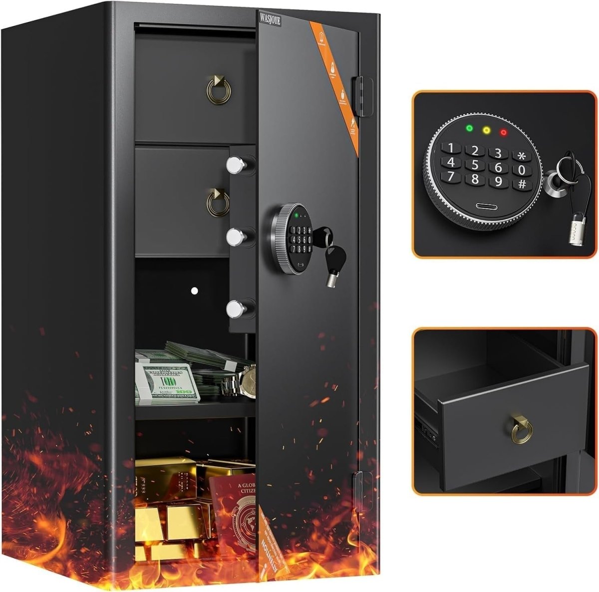 103L Large Digital Safe Box Security Cabinet Cash Document Storage - Kwikley