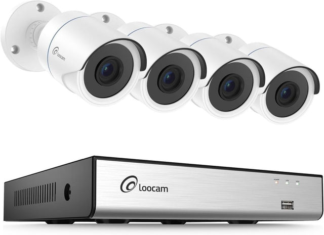1080P CCTV Camera System 8CH DVR 4 Cameras AI Detection Night Vision