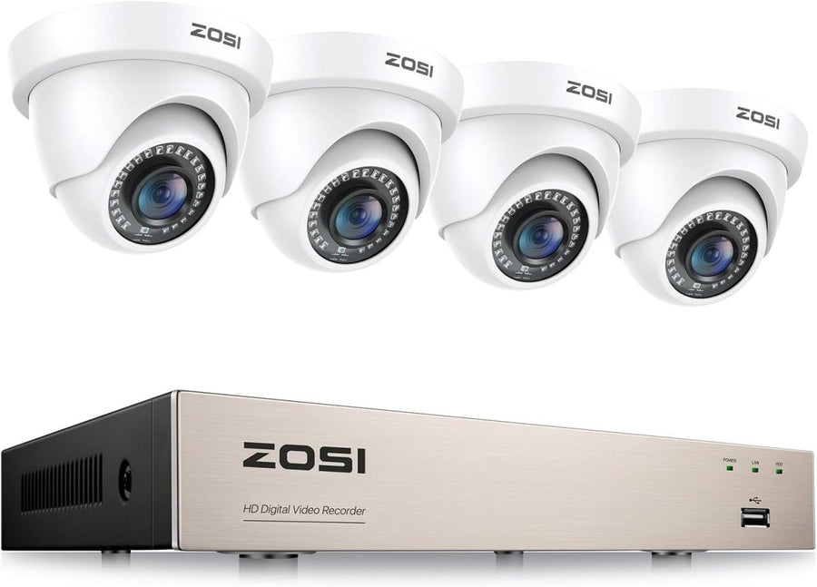 1080P CCTV Security Camera System 8CH DVR 4 Cameras AI Detection - Kwikley